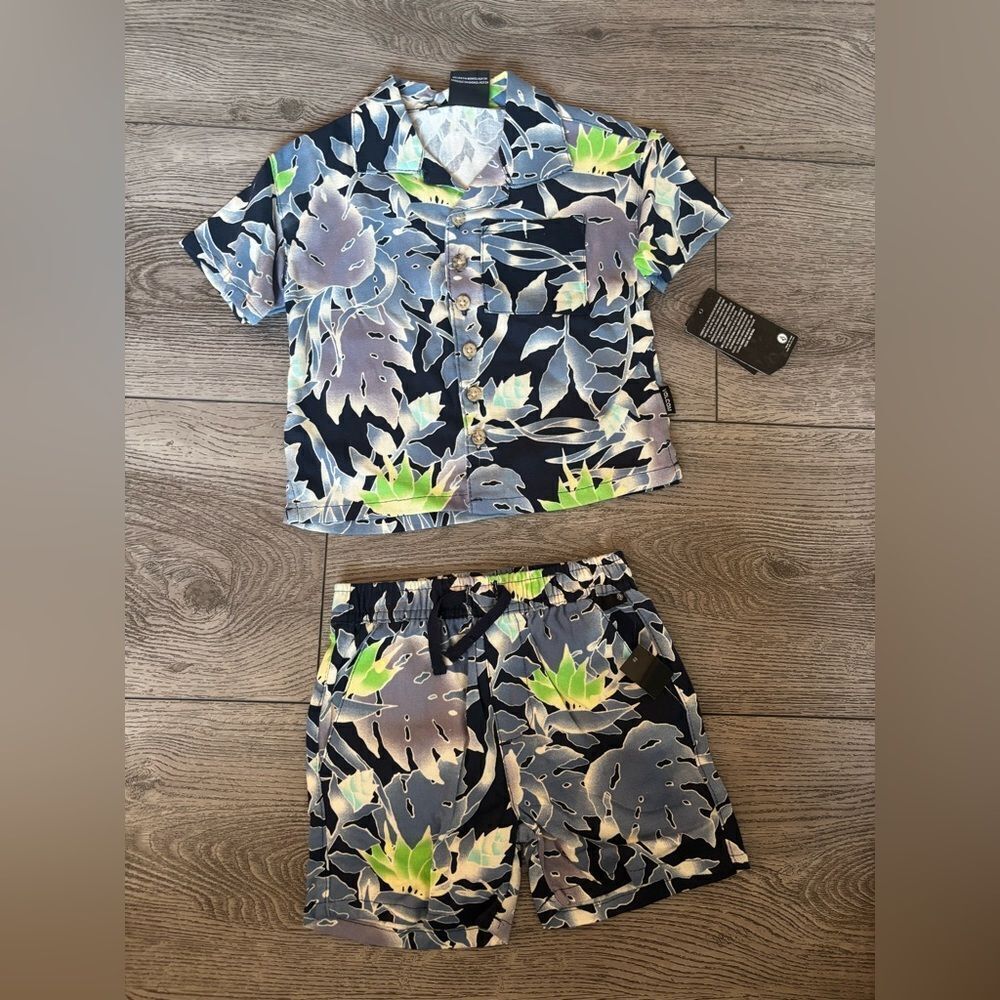 Volcom Kids Tropical Print set - Blue and Green